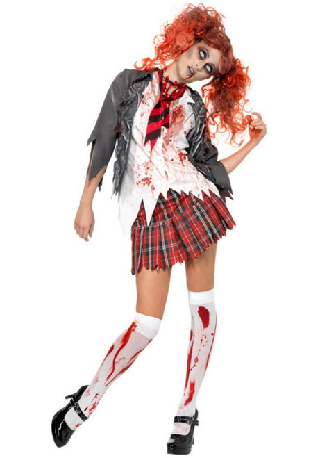 High School Horror Zombie Schoolgirl Adult Costume - Large