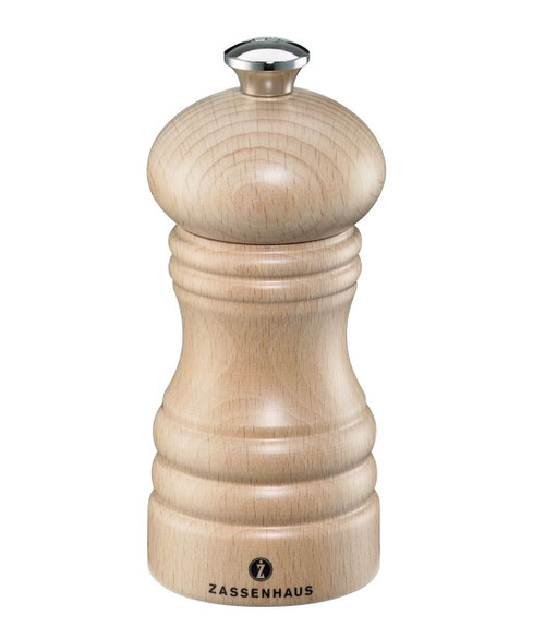 Zassenhaus Berlin Wood Mill Refillable Manual Salt Grinder, 4.7 Inches, Natural