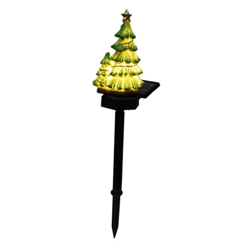 DOITOOL 2pcs Pine Solar Lamp Solar Pathway Lights Christmas Outdoor Supplies Solar Tree Christmas Lights Solar Light Solar Christmas Stakes Xmas Tree Light Abs Ground Plug Christmas Tree