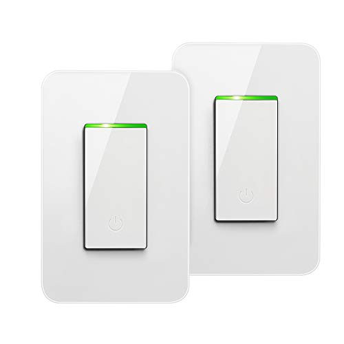 Lyhope Smart Light Switch, Timer Voice/Touch/APP Control Smart Wifi Light Switch, No Hub required, Compatible with Alexa, Google Assistant and IFTTT, ETL and FCC Listed (2 Pack)