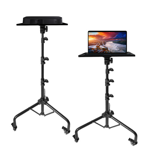 YOIDFOR Projector Stand, Laptop Stand With Pulleys, Multifunctional Tripod Adjustable Height 26 to 50 Inch , For Office, Home, Stage, Studio, etc;