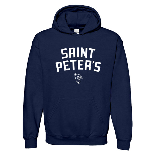 UGP Campus Apparel AH03 - St Peter's University Peacocks Arch Logo Hoodie - 3X-Large - Navy