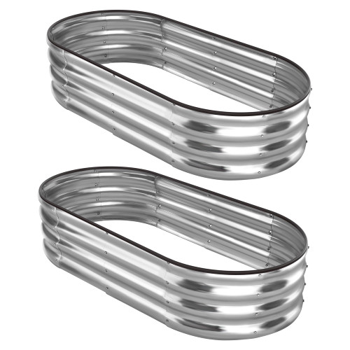 ENJOYBASICS Raised Garden Bed Kit, 2 Pack Galvanized Raised Planter 4x2x2ft Box Outdoor for Vegetables, Large Bottomless Metal Raised Bed for Herb, Growing Fruits, Flower ENJOYBASICS Raised Garden Bed Kit, 2 Pack Galvanized Raised Planter 4x2x2ft Box Outdoor for Vegetables, Large Bottomless Metal Raised Bed for Herb, Growing Fruits, Flower