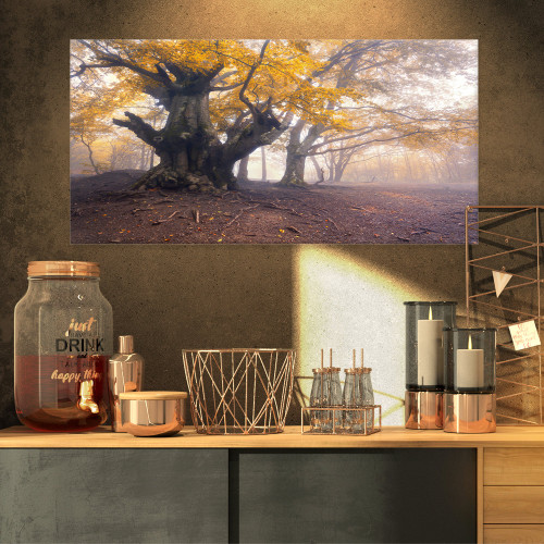 Designart PT8450-32-16 Dark Tree with Yellow Leaves-Landscape Photo Canvas Print-32x16, 32x16 Designart PT8450-32-16 Dark Tree with Yellow Leaves-Landscape Photo Canvas Print-32x16, 32x16