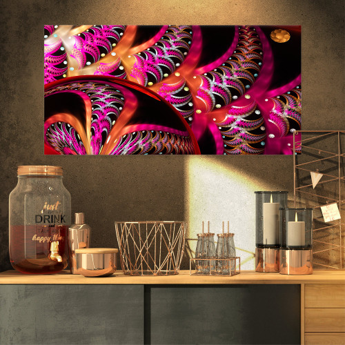 Designart PT12107-32-16 Unique Magenta Fractal Design Pattern Oversized Abstract Canvas Art, 32x16 Designart PT12107-32-16 Unique Magenta Fractal Design Pattern Oversized Abstract Canvas Art, 32x16