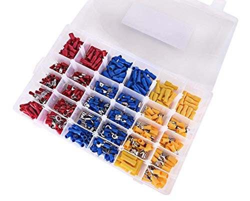 480PCS Wire Connectors Assortment Electrical Terminal Kit, Insulated Electrical Wire Terminals Wire Crimp Connector with Handy Tool Box