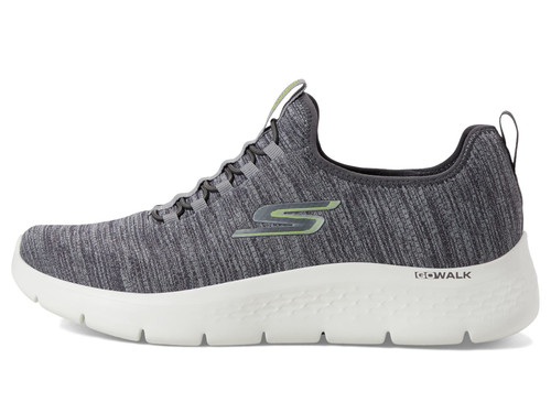 Skechers Men's Gowalk Flex-Athletic Slip-On Casual Walking Shoes with Air Cooled Foam Sneakers, Grey/Lime 2, 11