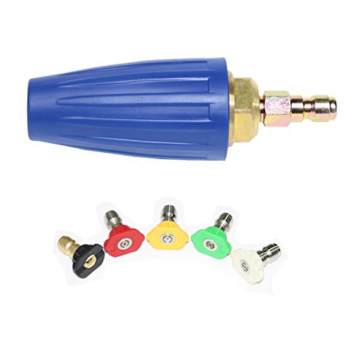 XZT 4.0 Pressure Washer Rotating Turbo Nozzle 5000 PSI 4 GPM with Spray Nozzle Tips Kit