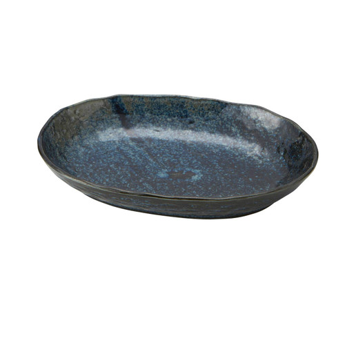 TAMAKI T-918814 Curry Plate, Indigo, Diameter 9.1 x Depth 6.5 x Height 1.4 inches (23 x 16.5 x 3.5 cm), Microwave and Dishwasher Safe, Made in Japan