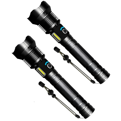 LED Rechargeable Tactical Laser Flashlight 90000 High Lumens, 2023 New Super Bright Zoomable Waterproof Flashlight with Batteries, Powerful Handheld Flashlight for Camping Emergencies (2 Pcs) LED Rechargeable Tactical Laser Flashlight 90000 High Lumens, 2023 New Super Bright Zoomable Waterproof Flashlight with Batteries, Powerful Handheld Flashlight for Camping Emergencies (2 Pcs)