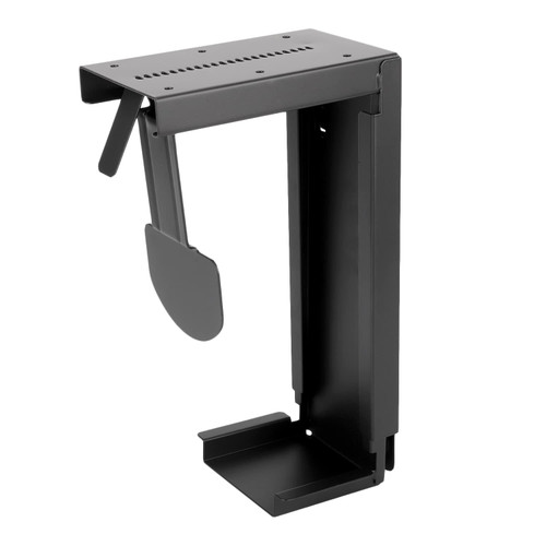 MYOYAY CPU Holder Under Desk Mount, Wall PC Mount Computer Case CPU Holder with Secure Locking, Holds Up to 55lbs for Home Office PC Desktop Tower Black