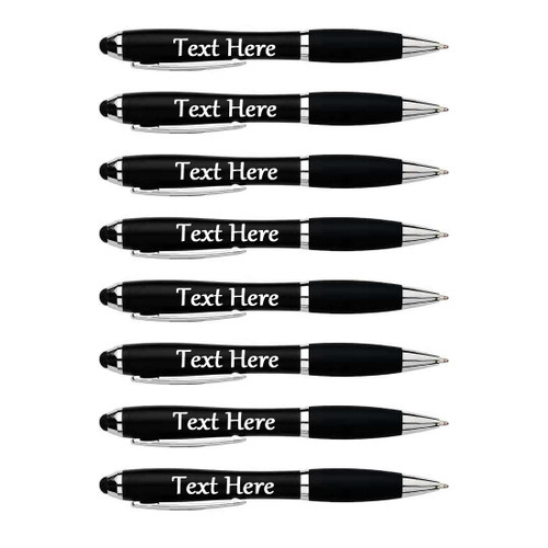 HEYZARDA Personalized Pens with Name Text Icon Logo Engraved for Business School Office Custom Ballpoint Pen 50 100 Pcs Optional, Black