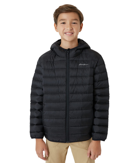 Eddie Bauer Boys' Jacket - CirrusLite Weather Resistant Down Coat for Boys - Insulated Quilted Bubble Puffer (3-20), Size 5-6, Black
