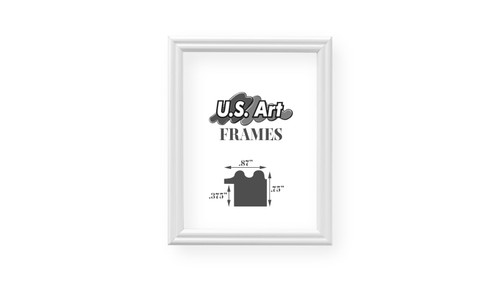 US Art Frames 23x33 Traditional Style White Thin .75 Inch Wide, Solid Wood, Wall Decor Picture Poster Photo Frame