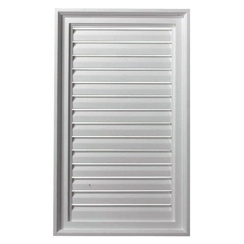 Ekena Millwork 18"W x 29"H Rectangle Urethane Gable Vent Louver, Functional