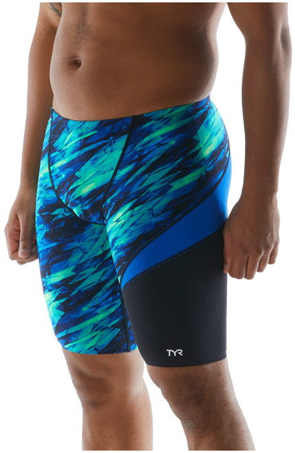 TYR SPORT Men's Standard VITRIC Jammer, Blue Green, 38