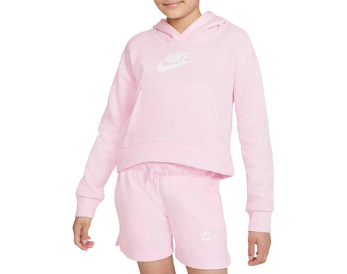 Nike Girl's Sportswear Club Fleece Hoodie (Little Kids/Big Kids) Pink Foam/White XL (18-20 Big Kid) Nike Girl's Sportswear Club Fleece Hoodie (Little Kids/Big Kids) Pink Foam/White XL (18-20 Big Kid)