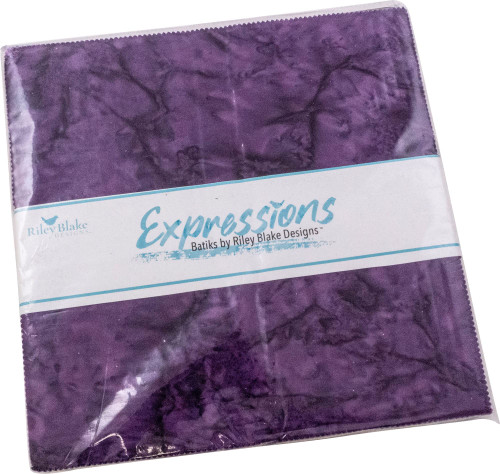 Batiks Expressions Shades of Purple 10" Stacker 42 10-inch Squares Riley Blake 10-SHDPUR-42 Batiks Expressions Shades of Purple 10" Stacker 42 10-inch Squares Riley Blake 10-SHDPUR-42