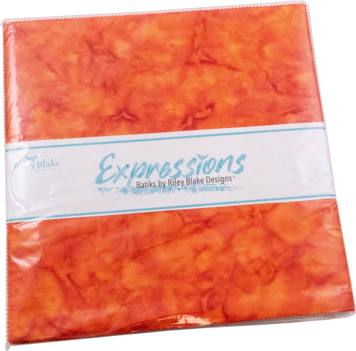 Batiks Expressions Shades of Orange 10" Stacker 42 10-inch Squares Riley Blake 10-SHDOR-42 Batiks Expressions Shades of Orange 10" Stacker 42 10-inch Squares Riley Blake 10-SHDOR-42