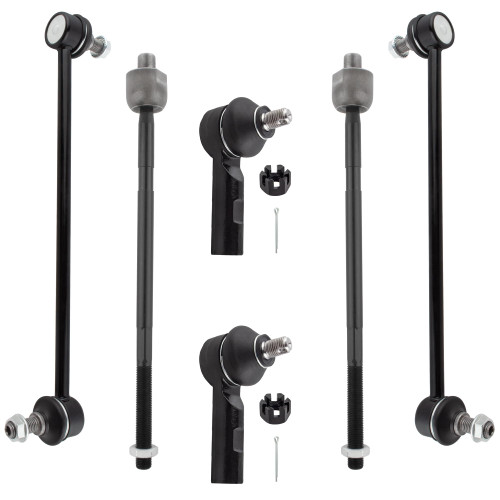 WEDOAUTO 6Pcs Suspension Kit Front Stabilizer Sway Bar End Links + Inner & Outer Tie Rods End Links Fit For Suzuki SX4 2007 2008 2009 2010 2011 2012 2013 2.0L Replace# ES800363 EV800714 K750060