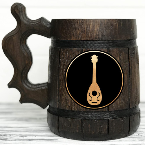 Dungeons and Dragons Bard Beer Mug 17oz. DM Wooden Beer Mug. Dungeon Master Personalized D&D Gift. DnD Beer Stein. Anniversary Christmas Birthday Gifts For Him. Gamer Gift for Men Beer Tankard K338