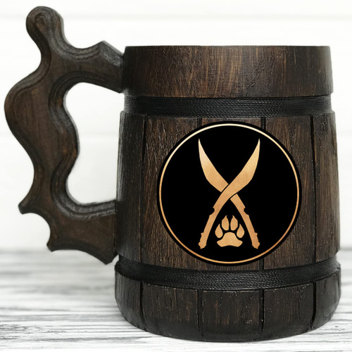 Dungeons and Dragons Ranger Beer Mug 17oz. DM Wooden Beer Mug. Dungeon Master Personalized D&D Gift DnD Beer Stein Anniversary Christmas Birthday Gifts For Him. Gamer Gift for Men Beer Tankard K333