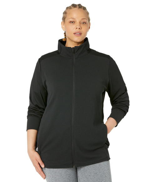 adidas Plus Size Textured Full Zip Jacket Black 2X