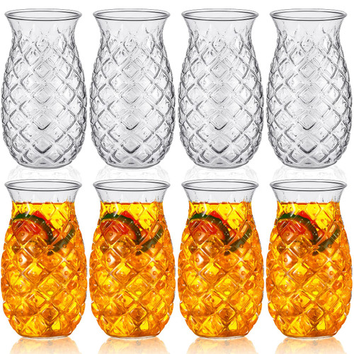 Zubebe Set of 8 Tiki Pineapple Glasses 17 oz Retro Relief Pineapple Cups Clear Pineapple Drinking Cup for Wine Cocktail Drink Martini Whiskey Juice Outdoor Pool Party Picnics Zubebe Set of 8 Tiki Pineapple Glasses 17 oz Retro Relief Pineapple Cups Clear Pineapple Drinking Cup for Wine Cocktail Drink Martini Whiskey Juice Outdoor Pool Party Picnics