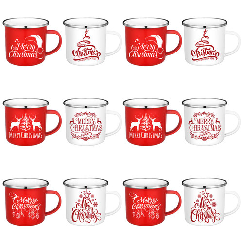 Uiifan 12 Pieces Christmas Holiday Coffee Mugs with Quotes12 oz Enamel Festive Coffee Cup Seasonal Enamel Coffee Mug for Women Coworkers Gifts Camping Hot Chocolate (Red, White,Fresh) Uiifan 12 Pieces Christmas Holiday Coffee Mugs with Quotes12 oz Enamel Festive Coffee Cup Seasonal Enamel Coffee Mug for Women Coworkers Gifts Camping Hot Chocolate (Red, White,Fresh)