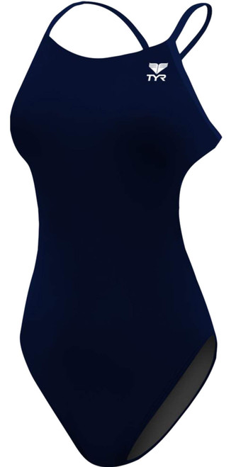 TYR Women's Durafast One Cutoufit Swimsuit, Navy, Size 28