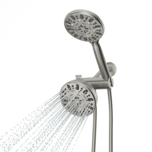 Lordear Rain Shower Head with Handheld Spray, 7 Functions Double Rain Hotel Spa Dual Bathroom Rain Shower Head Combo,Wall Mounted Shower System,Brush Nickel Lordear Rain Shower Head with Handheld Spray, 7 Functions Double Rain Hotel Spa Dual Bathroom Rain Shower Head Combo,Wall Mounted Shower System,Brush Nickel