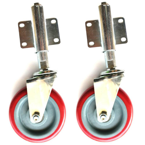 Spring Loaded Gate Casters PU Gate Wheels Shock Absorption Door Caster Wheels Heavy Duty Gate Caster Wheels Spring Loaded Swivel Casters for Wood Or Metal Gates 220 Lbs 5 Inch 2Pack