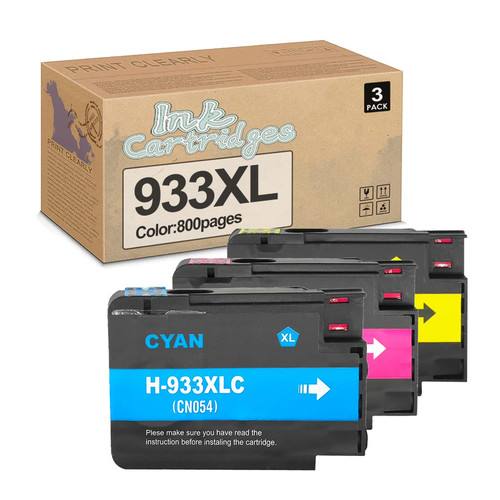Compatible 932 933 XL High Yield Black Ink Cartridges Replacement for HP 932XL 933XL,for Officejet 7110 6100 6600 6700 Premium 7510 7512 7110 7610 7612 Printer C/M/Y