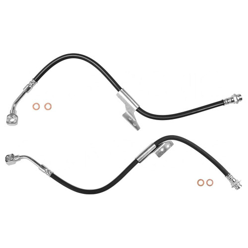 A-Partrix 2x Front Brake Line Brake Hydraulic Hose Assembly Pair Driver and Passenger Side Fits Chevrolet Fits Chevy Express 1500 1996-2002 Fits Chevy Express 2500 1996-2002
