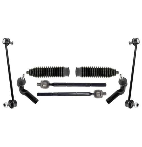 PartsW - 8 Pc Front Inner & Outer Tie Rod Ends with Bellow Boots, Sway Bar End Links, Suspension Kit for Mazda 3, Mazda 3 Sport, Mazda 5