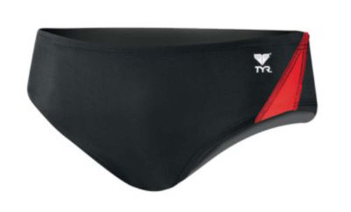 TYR Men's Standard Alliance Splice Racer Swimsuit, Black/Red, 28