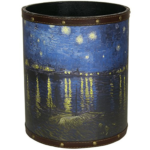 ORIENTAL FURNITURE CAN-WST-VANG2-B Van Gogh Over The Rhone Waste Basket