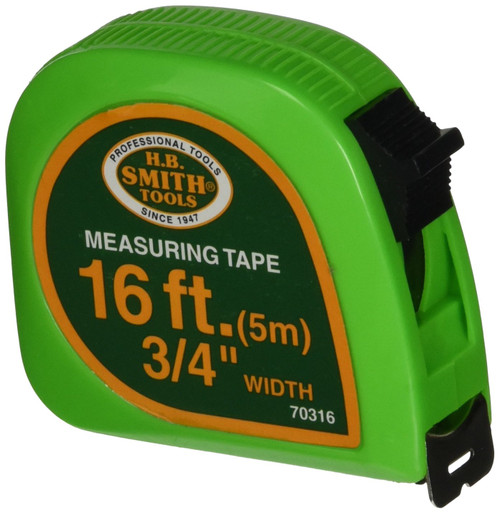 H.B. Smith 70316 3/4'' x 16' Heavy Duty Tape Measure