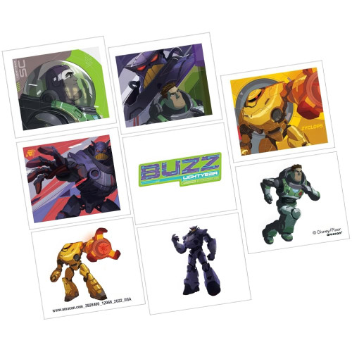 Amscan (AMSDD) Lightyear Tattoos - 2" x 1 3/4" | Multicolor | 8 Pcs.