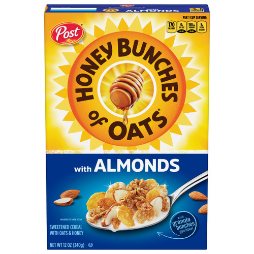 Honey Bunches of Oats Almond, Heart Healthy, Low Fat, made with Whole Grain Cereal, 12 Ounce Honey Bunches of Oats Almond, Heart Healthy, Low Fat, made with Whole Grain Cereal, 12 Ounce