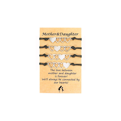 Mother Daughter Bracelet Set for 2/3/4 Matching Heart Bracelet Mommy and Me Heart Wish Bracelets Valentines Day Mothers Day Birthday Jewelry Gifts for Women Girls (C: Mother Daughter Bracelet Set for 4) Mother Daughter Bracelet Set for 2/3/4 Matching Heart Bracelet Mommy and Me Heart Wish Bracelets Valentines Day Mothers Day Birthday Jewelry Gifts for Women Girls (C: Mother Daughter Bracelet Set for 4)