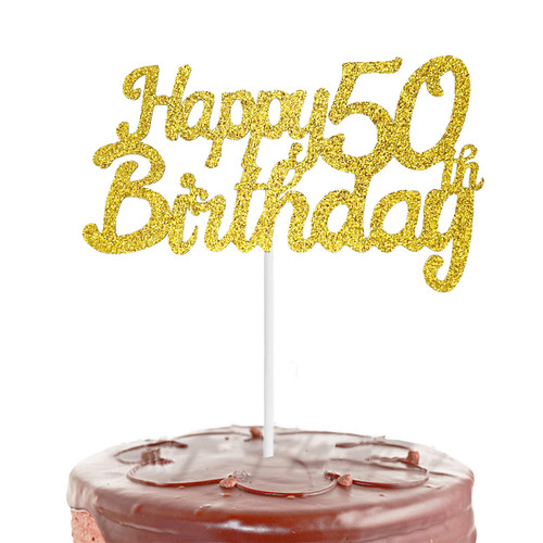 JANSONG 1 PCS Glitter Gold Happy 50th Birthday Cake Topper,50 Years Cake Topper Gold,50th Birthday Cake Topper, Happy 50th Cake Topper Party Decorations JANSONG 1 PCS Glitter Gold Happy 50th Birthday Cake Topper,50 Years Cake Topper Gold,50th Birthday Cake Topper, Happy 50th Cake Topper Party Decorations