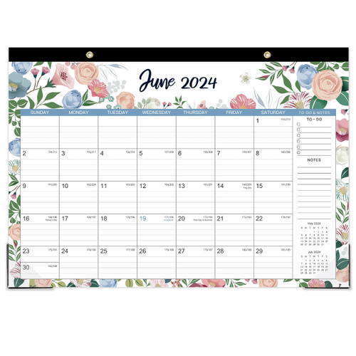 Desk Calendar 2024 - January. 2024 - December. 2024, 2024 Desk Calendar 2-in-1, 16.8" x 12", 12-Month Desk/Wall Calendar with Thick Paper, Corner Protectors, Large Ruled Blocks - Floral Desk Calendar 2024 - January. 2024 - December. 2024, 2024 Desk Calendar 2-in-1, 16.8" x 12", 12-Month Desk/Wall Calendar with Thick Paper, Corner Protectors, Large Ruled Blocks - Floral