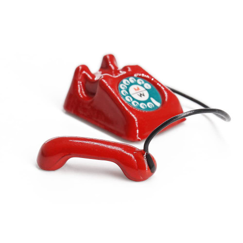 Odoria 1/12 Miniature Telephone Dollhouse Decoration Accessories, Red