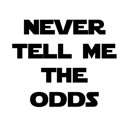 Han Solo Never Tell Me The Odds 6" Vinyl Sticker Car Decal (6" Black)