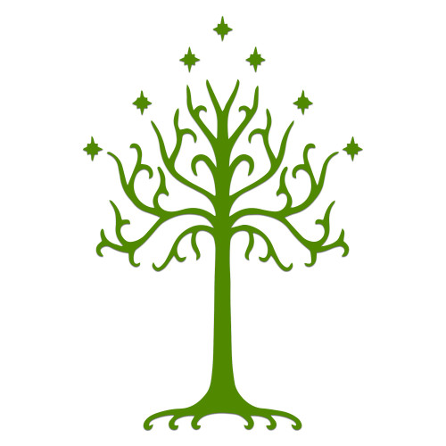 LOTR Tree of Gondor Sticker Vinyl Decal Notebook Car Window Laptop 4" x 7" (Lime)