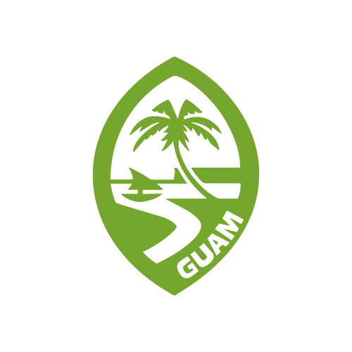 Seal of Guam Sticker Vinyl Decal Notebook Car Window Laptop 4.75"x 7" (Lime)