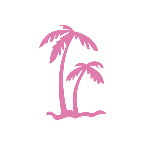 Palm Trees Sticker Vinyl Decal Notebook Car Window Laptop 5" x 7" (Soft Pink)