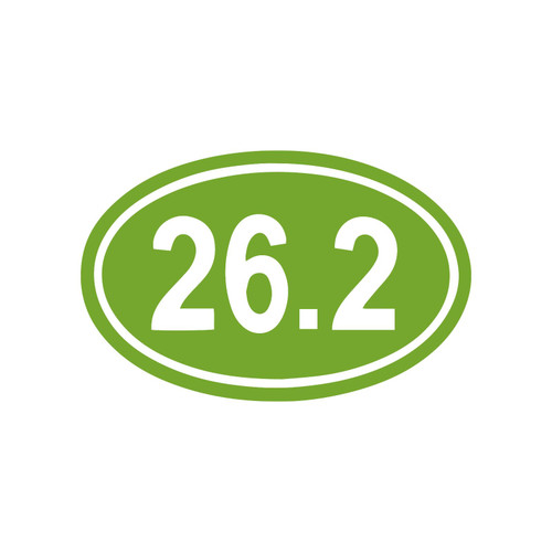 26.2-Marathon-Euro-Oval Sticker Vinyl Decal Notebook Car Window Laptop 7"x 4.5" (Lime)