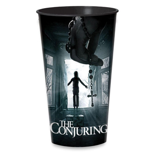 Amscan The Conjuring Black & White Plastic Cup-32 Oz (1 Count) Cup, 32 Oz, Black/White